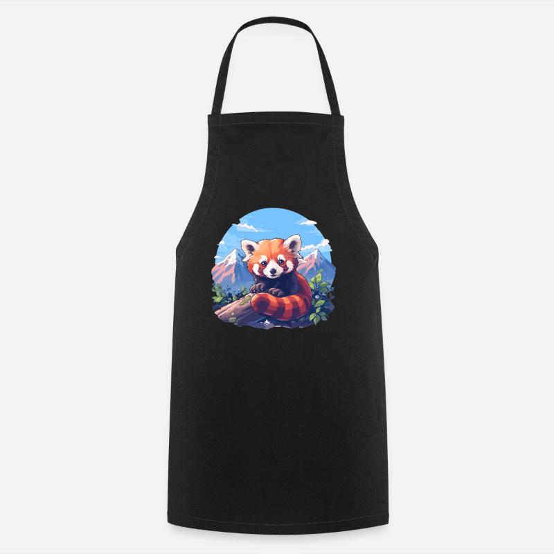 Panda roux Petits pandas Petit panda roux - Tablier de cuisine - noir