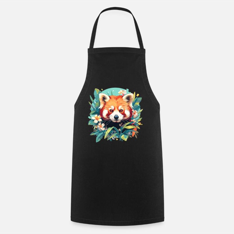 Panda roux Petits pandas Petit panda roux - Tablier de cuisine - noir