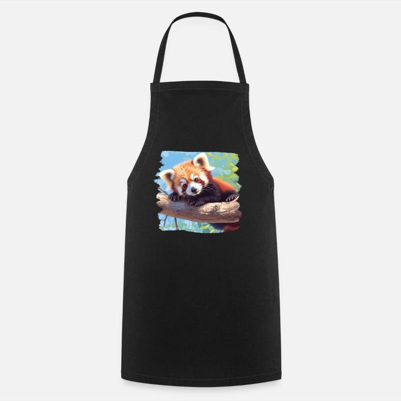 Panda roux Petits pandas Petit panda roux - Tablier de cuisine - noir
