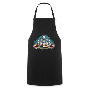 Chess Graphics - Cooking Apron - black - Front - AI Model Male 185 dark (185cm)