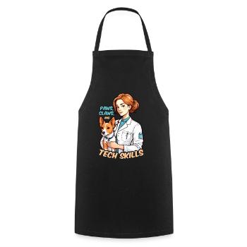 Veterinary Technician Paws Claws And Veterinarian - Cooking Apron - black - Front - AI Model Male 185 dark (185cm)
