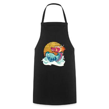 Retro Drummer Team Paddler Lover Dragon Boat - Cooking Apron - black - Front - AI Model Male 185 dark (185cm)