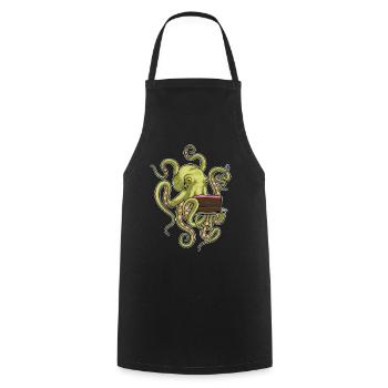 Gâteau de poulpe - Tablier de cuisine - noir - Devant - AI Model Male 185 dark (185cm)