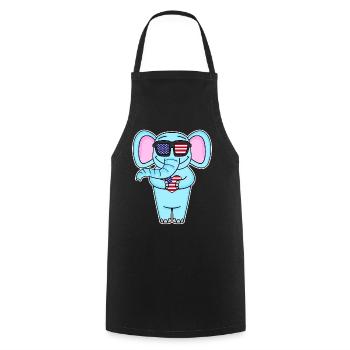 États-Unis Cœur Amérique Américain Américain - Tablier de cuisine - noir - Devant - AI Model Male 185 dark (185cm)