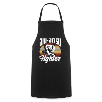 Jiu-Jitsu Fighter Vintage Style - Cooking Apron - black - Front - AI Model Male 185 dark (185cm)