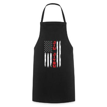Jiu Jitsu American Flag - Cooking Apron - black - Front - AI Model Male 185 dark (185cm)