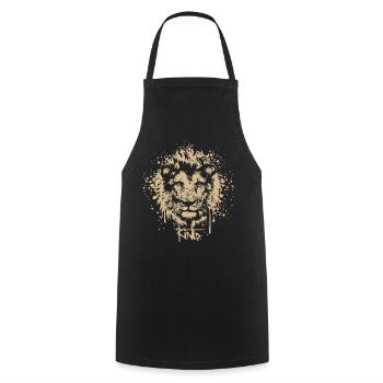 lion graffiti roi illustration logo nature animaux - Tablier de cuisine - noir - Devant - AI Model Male 185 dark (185cm)