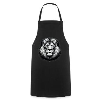 Lion - Cooking Apron - black - Front - AI Model Male 185 dark (185cm)