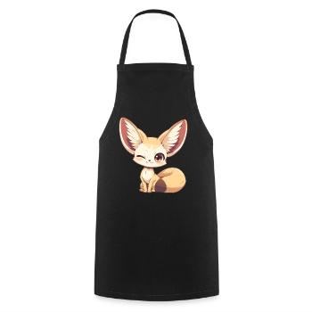 Fennec Fox Fenneks Fennek - Kochschürze - Schwarz - Vorne - AI Model Male 185 dark (185cm)