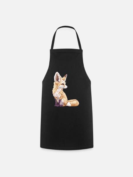 Fennec Fox Fenneks Fennek - Kochschürze - Schwarz