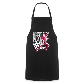 You don't always need a plan just run - Cooking Apron - black - Front - AI Model Male 185 dark (185cm)