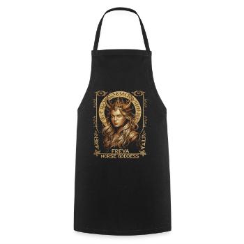 Freya – goddess of Norse myths - Cooking Apron - black - Front - AI Model Male 185 dark (185cm)