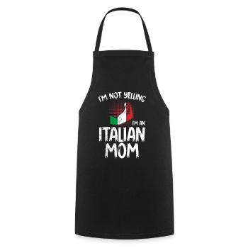 I don't scream, I'm an Italian mother - Cooking Apron - black - Front - AI Model Male 185 dark (185cm)