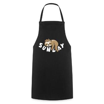 Sunday sloth comic funny Sunday shirt icon - Cooking Apron - black - Front - AI Model Male 185 dark (185cm)
