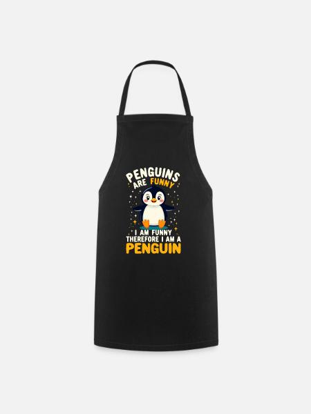 Pingouin, Drôle, Les pingouins sont drôles, Pingouin - Tablier de cuisine - noir