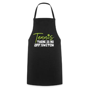 Drôle de joueur de tennis Raquette Tennis - Tablier de cuisine - noir - Devant - AI Model Male 185 dark (185cm)