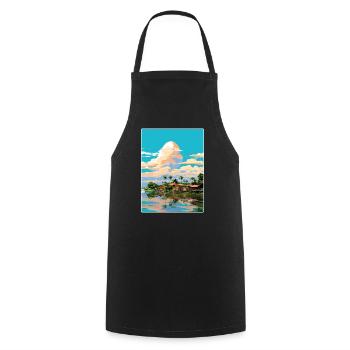 Manaus Brasilien Reise Poster Souvenir Malerei WPA - Kochschürze - Schwarz - Vorne - AI Model Male 185 dark (185cm)