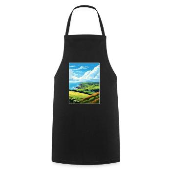 Cornouailles Aonb Voyage Affiche Peinture Souvenir WPA - Tablier de cuisine - noir - Devant - AI Model Male 185 dark (185cm)