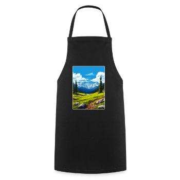 Rocky Mountain Nationalpark Colorado Travel Card - Kochschürze - Schwarz - Vorne - AI Model Male 185 dark (185cm)