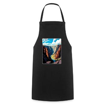 Black Canyon National Park Colorado Travel Poster - Cooking Apron - black - Front - AI Model Male 185 dark (185cm)