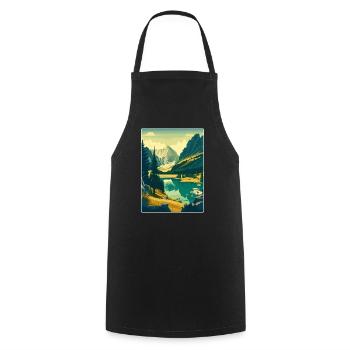 Parc national de Durmitor Monténégro Affiche de voyage - Tablier de cuisine - noir - Devant - AI Model Male 185 dark (185cm)