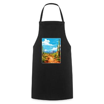 Saguaro Nationalpark Arizona Reiseposter WPA - Kochschürze - Schwarz - Vorne - AI Model Male 185 dark (185cm)