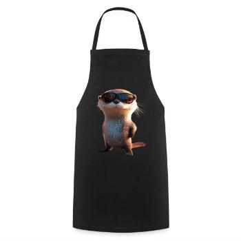 Loutre Loutre de mer Loutre Loutre Martre amour Loutre mignonne - Tablier de cuisine - noir - Devant - AI Model Male 185 dark (185cm)