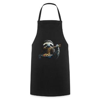 Funny Sloth Art Animal Sloth Ramen Noodle - Cooking Apron - black - Front - AI Model Male 185 dark (185cm)