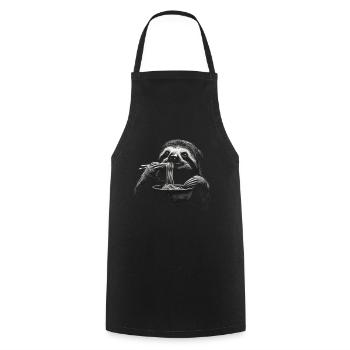 Funny Sloth Art Animal Sloth Ramen Noodle - Cooking Apron - black - Front - AI Model Male 185 dark (185cm)