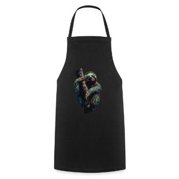 Drôle paresseux Art Animal paresseux animaux animaux sauvages - Tablier de cuisine - noir - Devant - AI Model Male 185 dark (185cm)