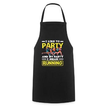 I Celebrate Running - Running Party Fun - Cooking Apron - black - Front - AI Model Male 185 dark (185cm)