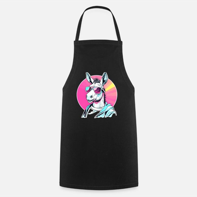 Sweat à capuche Pull Town Art avec lunettes de soleil - Tablier de cuisine - noir