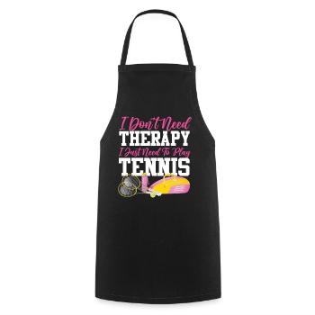 drôle de raquette de joueur de tennis je suis - Tablier de cuisine - noir - Devant - AI Model Male 185 dark (185cm)