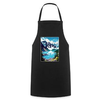 Parc national Banff Canada Affiche de voyage souvenir - Tablier de cuisine - noir - Devant - AI Model Male 185 dark (185cm)