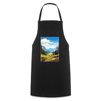 Kings Canyon National Park Travel Poster Souvenir - Cooking Apron - black - Front - AI Model Male 185 dark (185cm)
