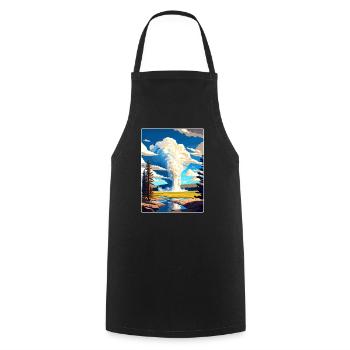 Yellowstone National Park Travel Poster Souvenir - Cooking Apron - black - Front - AI Model Male 185 dark (185cm)