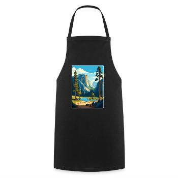 Parc national de Yosemite Affiche de voyage Souvenir WPA - Tablier de cuisine - noir - Devant - AI Model Male 185 dark (185cm)