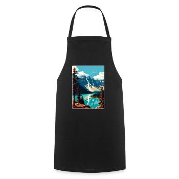 Parc national Banff Canada Affiche de voyage souvenir - Tablier de cuisine - noir - Devant - AI Model Male 185 dark (185cm)