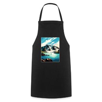 Kenai Fjords Nationalpark Reiseplakat Souvenir - Kochschürze - Schwarz - Vorne - AI Model Male 185 dark (185cm)