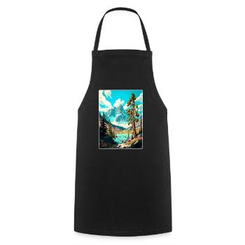 Bridger Teton National Park Affiche de voyage souvenir - Tablier de cuisine - noir - Devant - AI Model Male 185 dark (185cm)