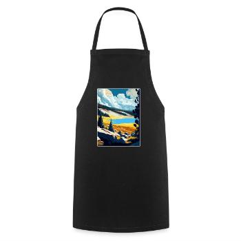 Yellowstone National Park Travel Poster Souvenir - Cooking Apron - black - Front - AI Model Male 185 dark (185cm)