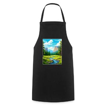 Parc national de Yosemite Affiche de voyage Souvenir WPA - Tablier de cuisine - noir - Devant - AI Model Male 185 dark (185cm)