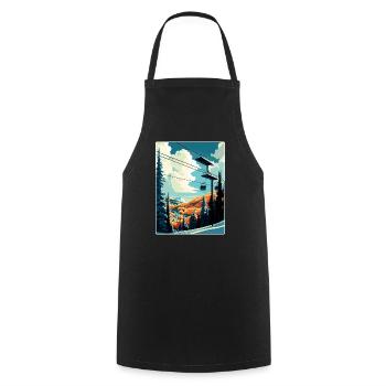 Vail Ski Resort Skifahren Reise Poster Souvenir WPA - Kochschürze - Schwarz - Vorne - AI Model Male 185 dark (185cm)