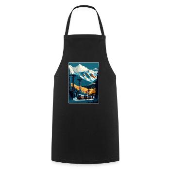 Telluride Ski Skiing Travel Poster Souvenir WPA - Cooking Apron - black - Front - AI Model Male 185 dark (185cm)