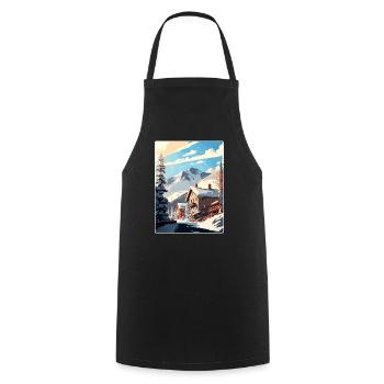 Telluride Ski Ski Voyage Poster Souvenir WPA - Tablier de cuisine - noir - Devant - AI Model Male 185 dark (185cm)