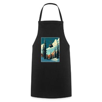 Snowbird Ski Skiing Vintage Travel Poster Souvenir - Cooking Apron - black - Front - AI Model Male 185 dark (185cm)