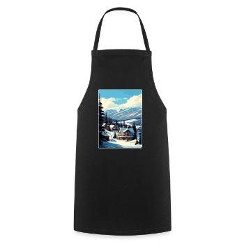 Breckenridge Ski Reise Poster Souvenir Farbe WPA - Kochschürze - Schwarz - Vorne - AI Model Male 185 dark (185cm)
