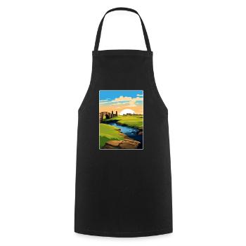 St Andrews Golf Course Scotland Andrew Travel Card - Cooking Apron - black - Front - AI Model Male 185 dark (185cm)