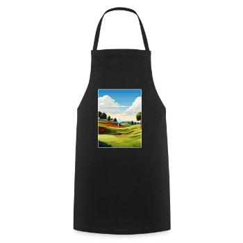 Southern Hills Country Club Golf Course Travel WPA - Cooking Apron - black - Front - AI Model Male 185 dark (185cm)