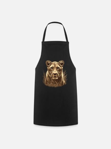 Lioness Löwinnen Löwin - Kochschürze - Schwarz